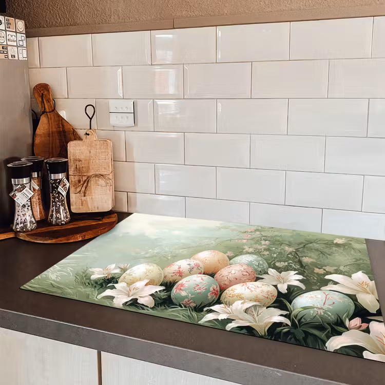 Paaseieren - Pasteltinten - Bloemen Inductie beschermer vinyl 3mm klein -sfeer3