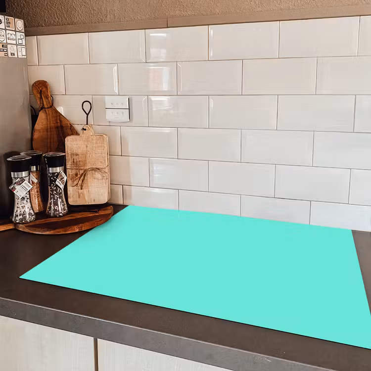 Electric - Cyan - Turkoois Inductie beschermer vinyl 3mm klein 276 -sfeer3