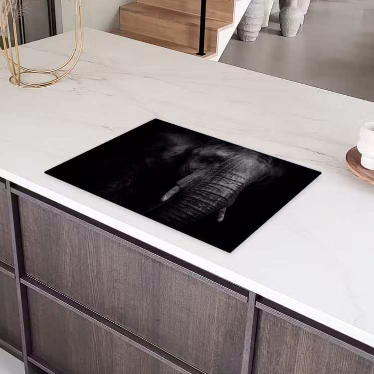 Olifant - Dier - Portret Inductie beschermer vinyl 3mm middel -sfeer8