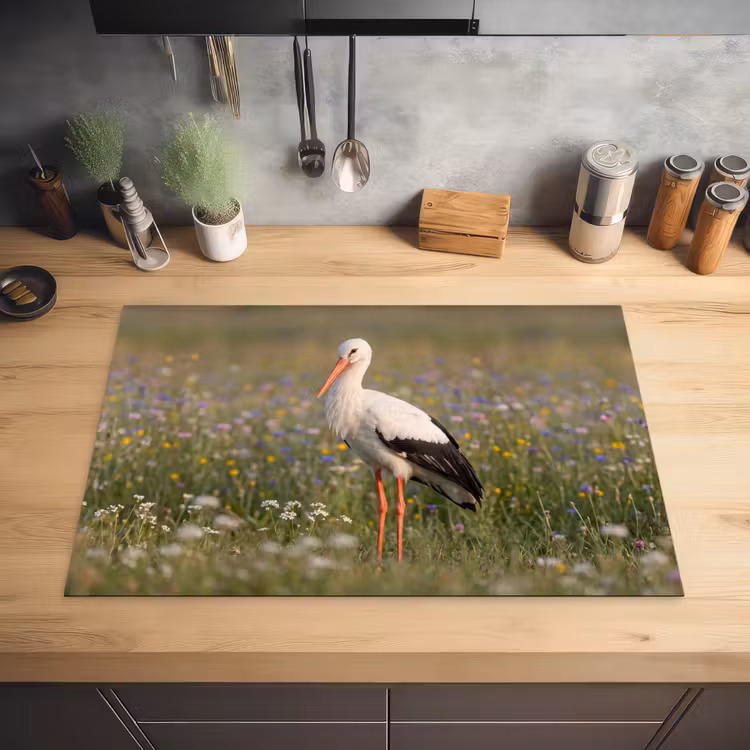 Ooienvaar - Bloemen - Weide - Kleurrijk Inductie beschermer vinyl 3mm klein -sfeer5