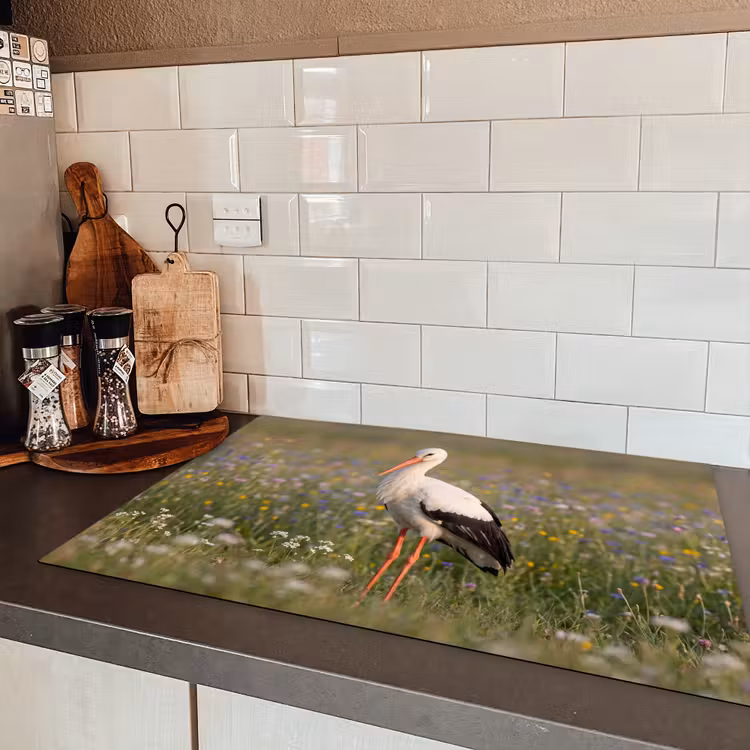 Ooienvaar - Bloemen - Weide - Kleurrijk Inductie beschermer vinyl 3mm klein -sfeer3