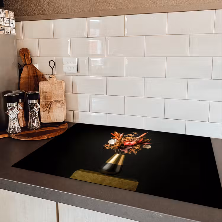Exotisch - Boeket - Vaas - Goud Inductie beschermer vinyl 3mm klein -sfeer3
