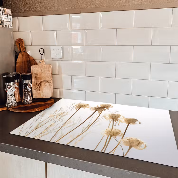 Verbleekte Bloemendans Inductie beschermer vinyl 3mm klein -sfeer3