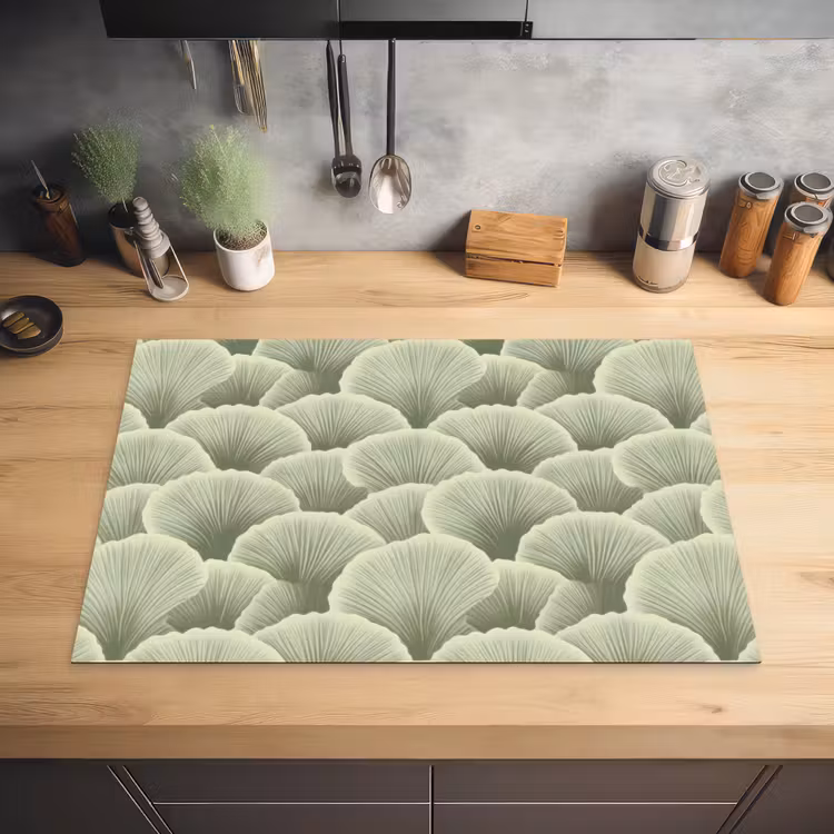 Waaier - Blad - Groen Inductie beschermer vinyl 3mm klein 276 -sfeer5