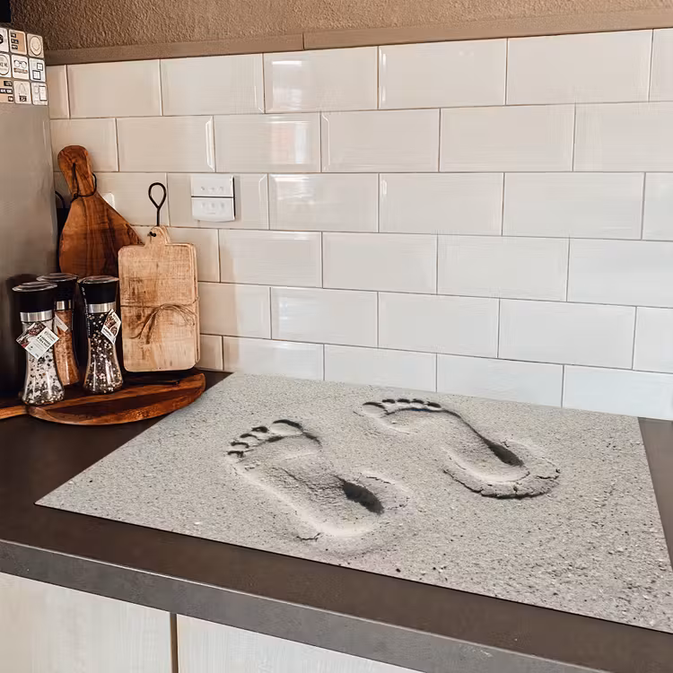 Voeten - Zand - Zee Inductie beschermer vinyl 3mm klein -sfeer3