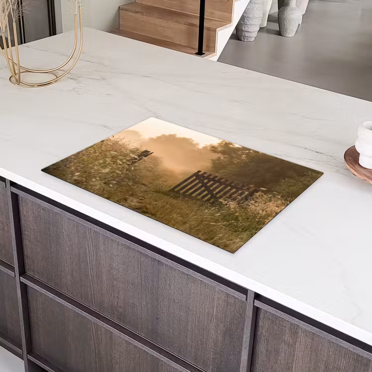 Hek - Natuur - Mist - Veld Inductie beschermer vinyl 3mm klein -sfeer8
