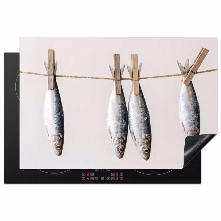 Induction Hob Cover - Fish - Hanging - Food - Vis - Hangend - Eten Inductie beschermer vinyl 3mm klein
