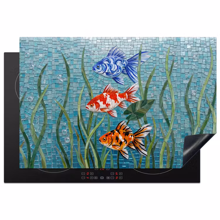 Vis - Mozaïek - Onderwater - Kleurrijk - Dieren Inductie beschermer vinyl 3mm klein -3d