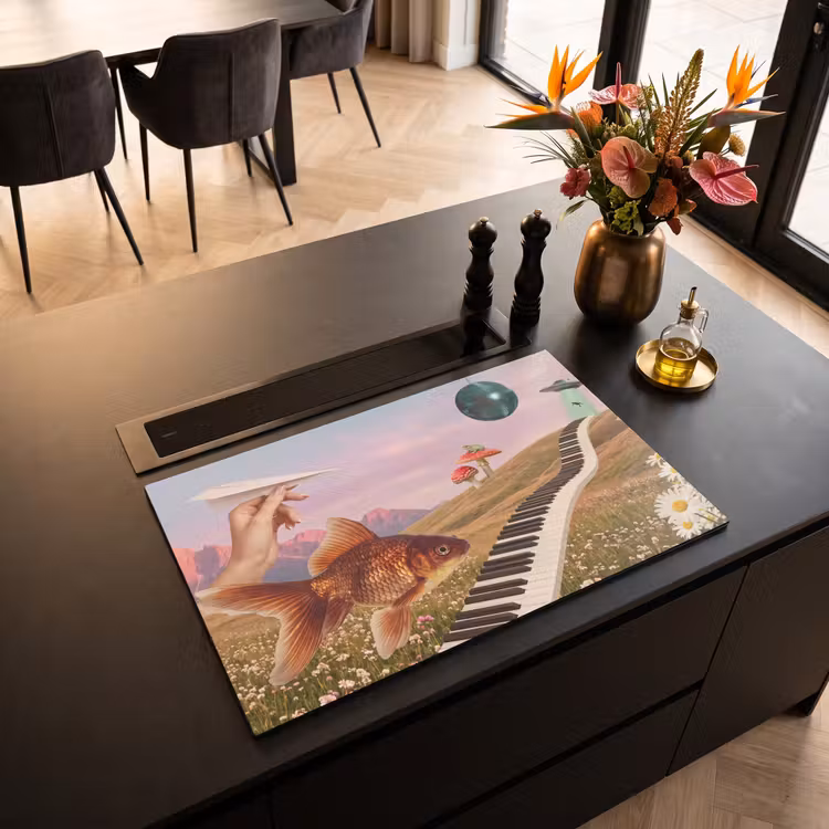 Induction Hob Cover - Fish - Nature - Abstract - Vis - Natuur - Abstract Inductie beschermer vinyl 3mm klein