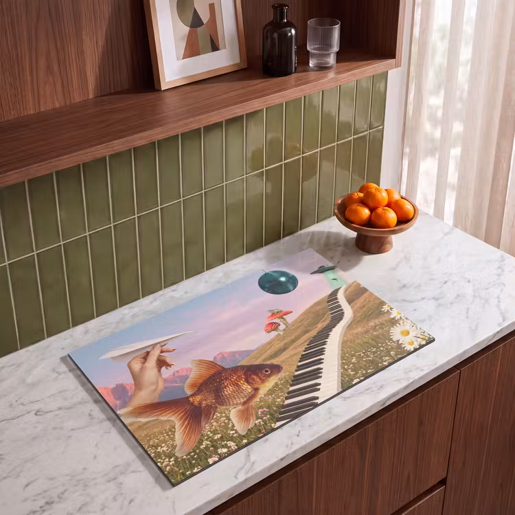 Induction Hob Cover - Fish - Nature - Abstract - Vis - Natuur - Abstract Inductie beschermer vinyl 3mm klein