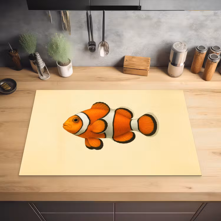 Vis - Oranje - Strepen Inductie beschermer vinyl 3mm klein -sfeer5