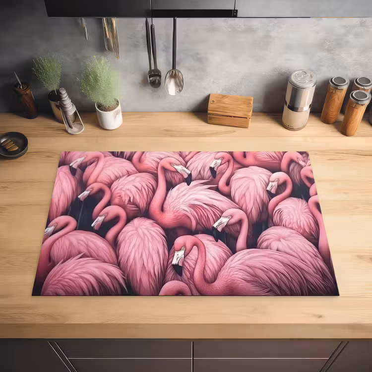 Flamingo - Roze - Dieren Inductie beschermer vinyl 3mm klein -sfeer5