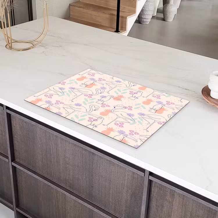 Flamingo - Toekan - Tropisch - Patroon Inductie beschermer vinyl 3mm klein 276 -sfeer8