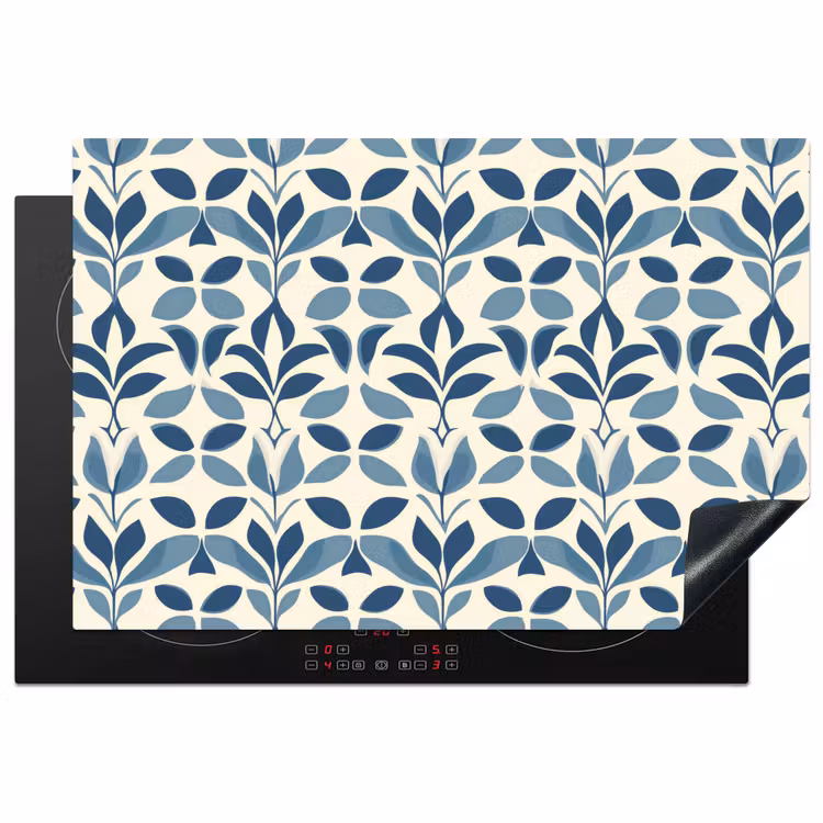Flora - Modern - Blauw Inductie beschermer vinyl 3mm klein 276 -3d