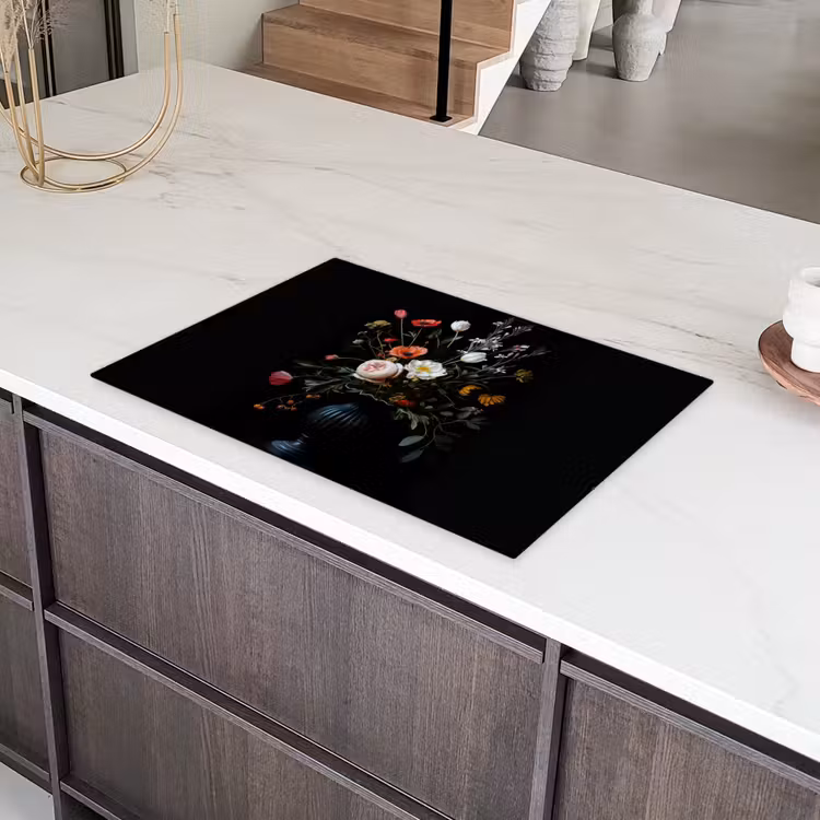 Bloemstuk - Vaas - Zwart Inductie beschermer vinyl 3mm klein -sfeer8