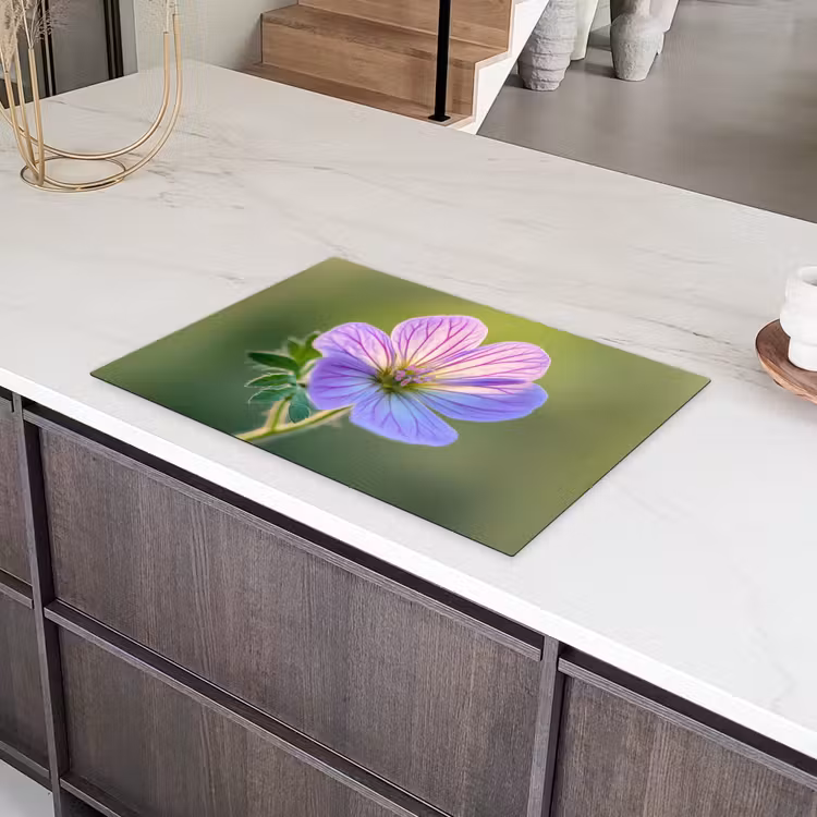 Bloem - Close up - Paars Inductie beschermer vinyl 3mm klein -sfeer8