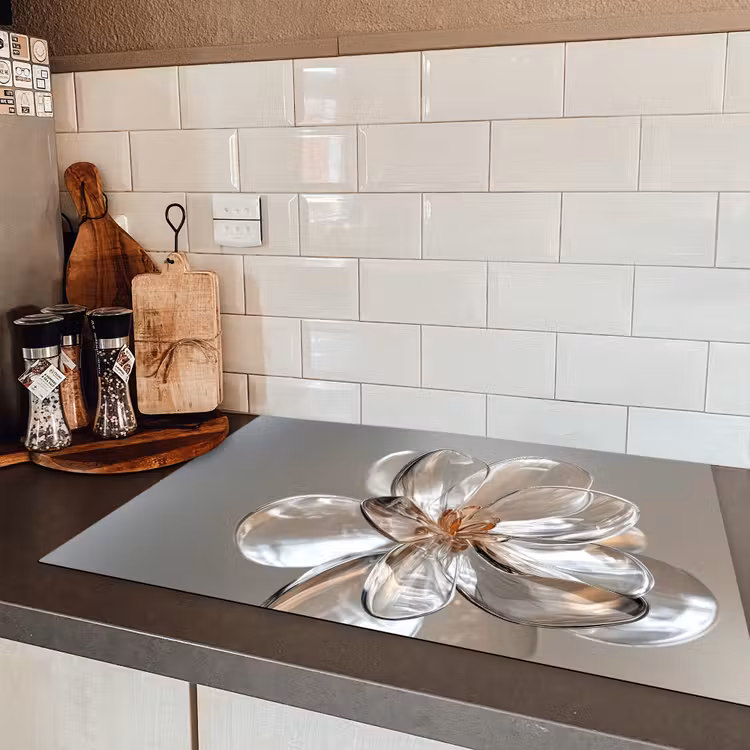 Bloem - Glazen - Doorzichtig Inductie beschermer vinyl 3mm klein -sfeer3