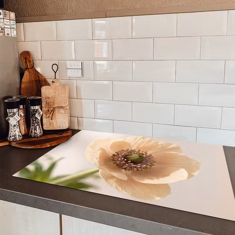 Bloem - Minimalistisch - Groen Inductie beschermer vinyl 3mm klein -sfeer3