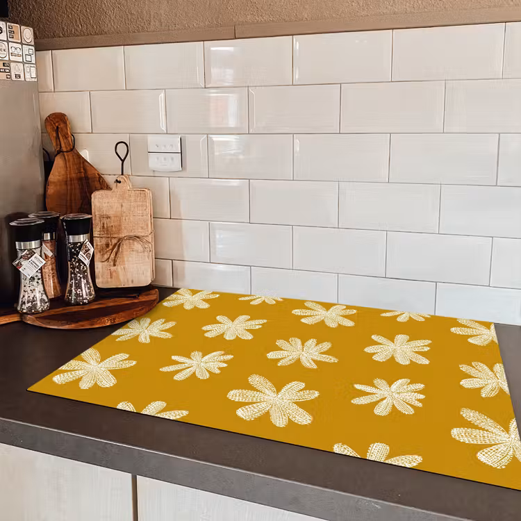 Bloem - Speels - Okergeel Inductie beschermer vinyl 3mm klein 276 -sfeer3