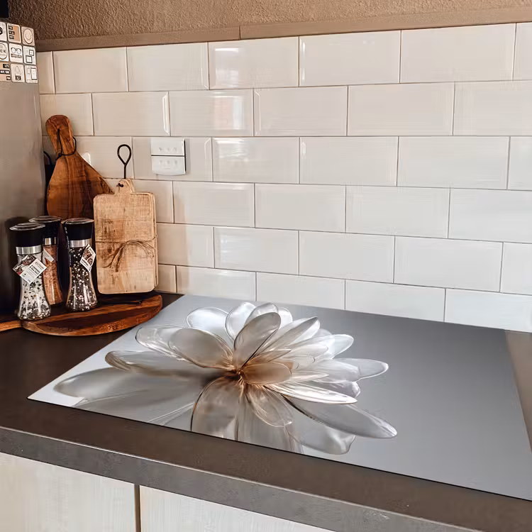 Bloem - Wit - Neutraal Inductie beschermer vinyl 3mm klein -sfeer3