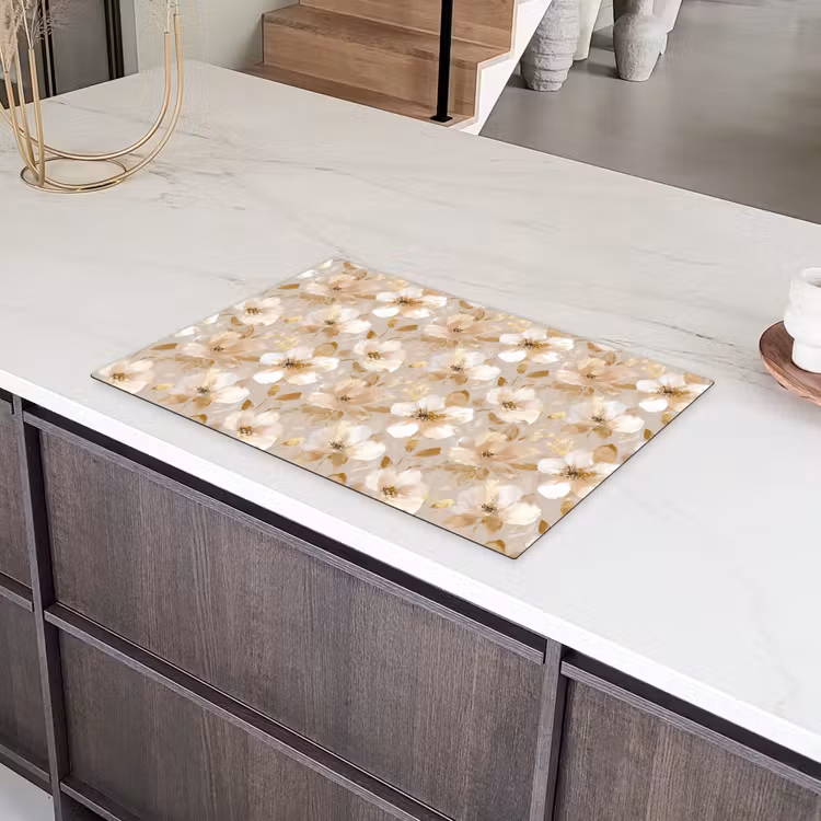 Bloemen - artistiek - Goud Inductie beschermer vinyl 3mm klein 276 -sfeer8