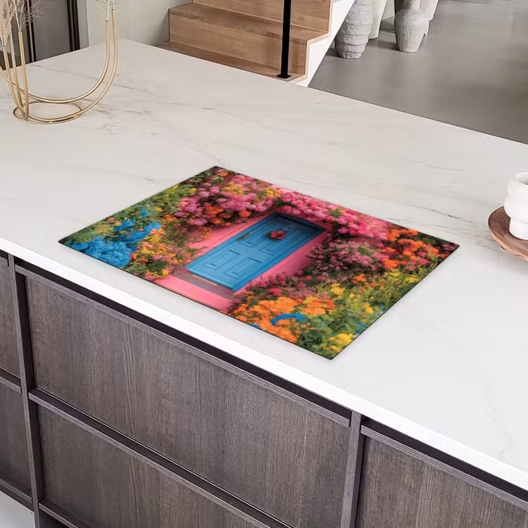 Bloemen - Deur - Roze Inductie beschermer vinyl 3mm klein -sfeer8