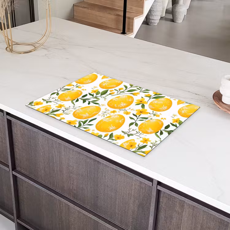 Bloemen - Paaseieren - Geel Inductie beschermer vinyl 3mm klein -sfeer8