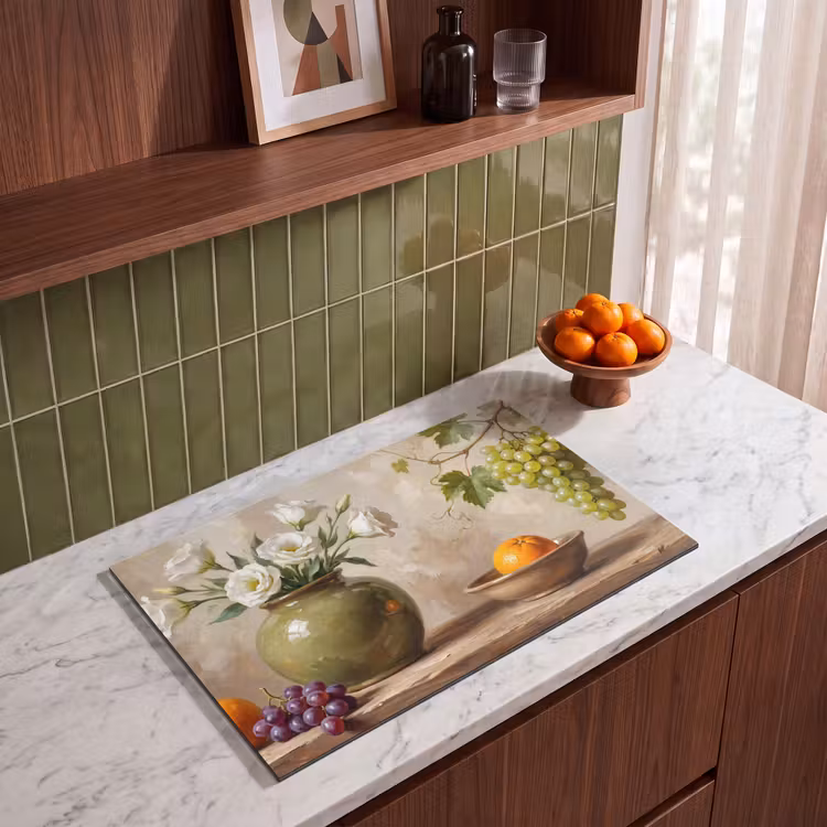 Induction Hob Cover - Flowers - Fruit - Still Life - Bloemen - Fruit - Stilleven Inductie beschermer vinyl 3mm klein