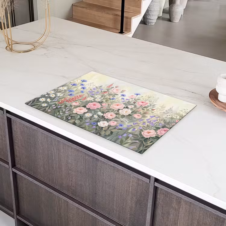 Bloemen - Tuin - Natuur - Kleurrijk Inductie beschermer vinyl 3mm klein -sfeer8
