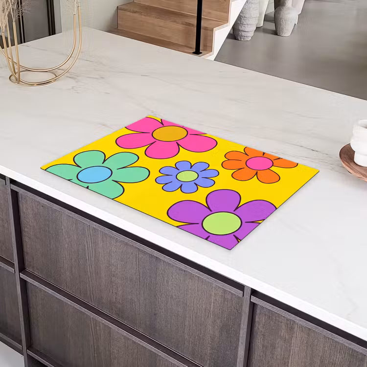 Bloemen - Illustratie - Kleurrijk Inductie beschermer vinyl 3mm klein -sfeer8