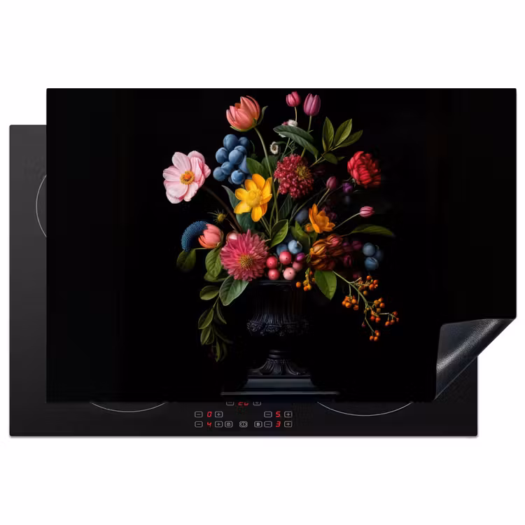 Bloemen - Vrolijk - Vaas Inductie beschermer vinyl 3mm klein -3d