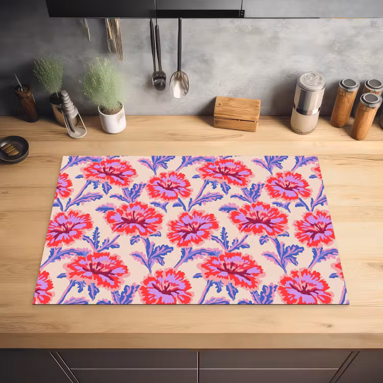 Bloemen - Patroon - Meerkleurig Inductie beschermer vinyl 3mm klein 276 -sfeer5