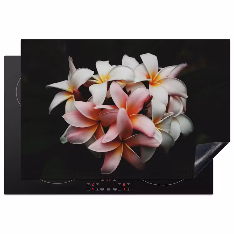Bloemen - Roze - Zwart - Flora - Botanisch Inductie beschermer vinyl 3mm klein -3d