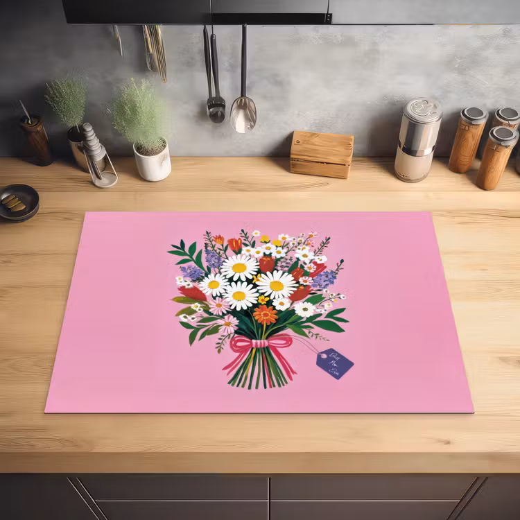 Bloemen - Quote - Kaartje - Kleurrijk Inductie beschermer vinyl 3mm klein -sfeer5