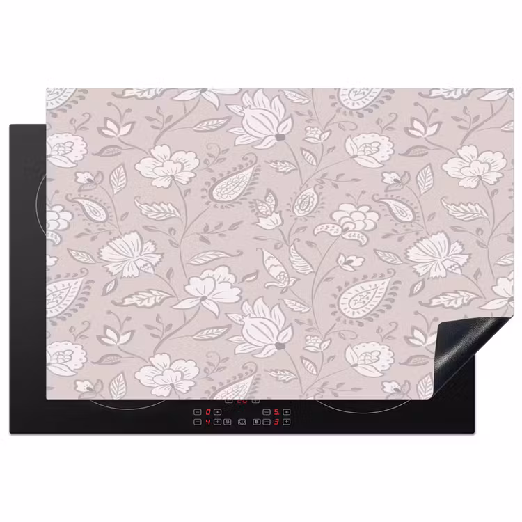 Bloemen - Getekend - Lavendel Inductie beschermer vinyl 3mm klein 276 -3d