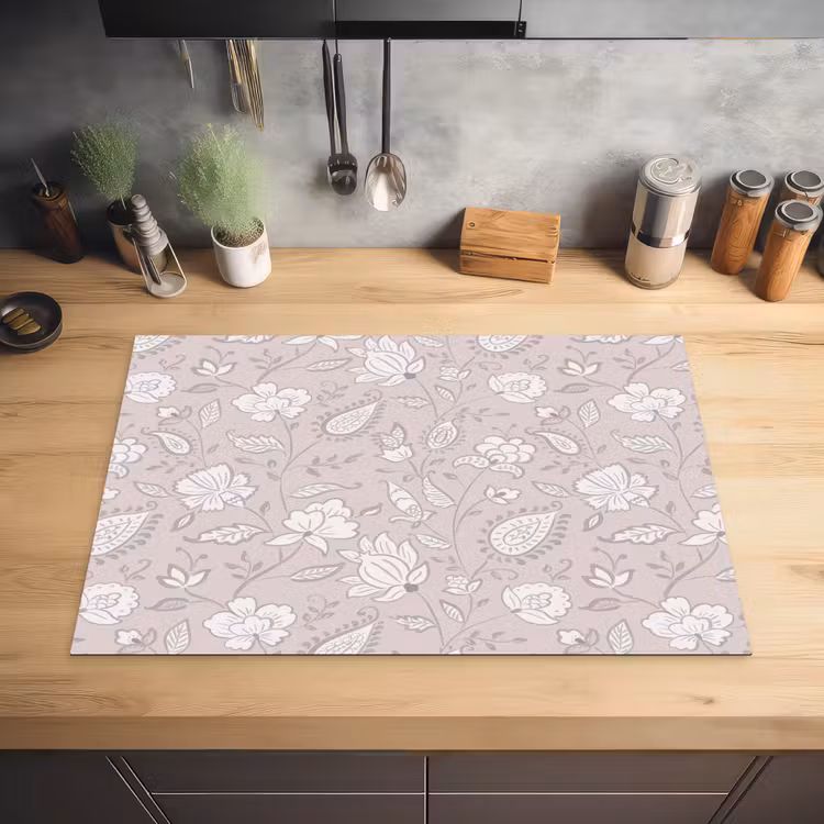 Bloemen - Getekend - Lavendel Inductie beschermer vinyl 3mm klein 276 -sfeer5