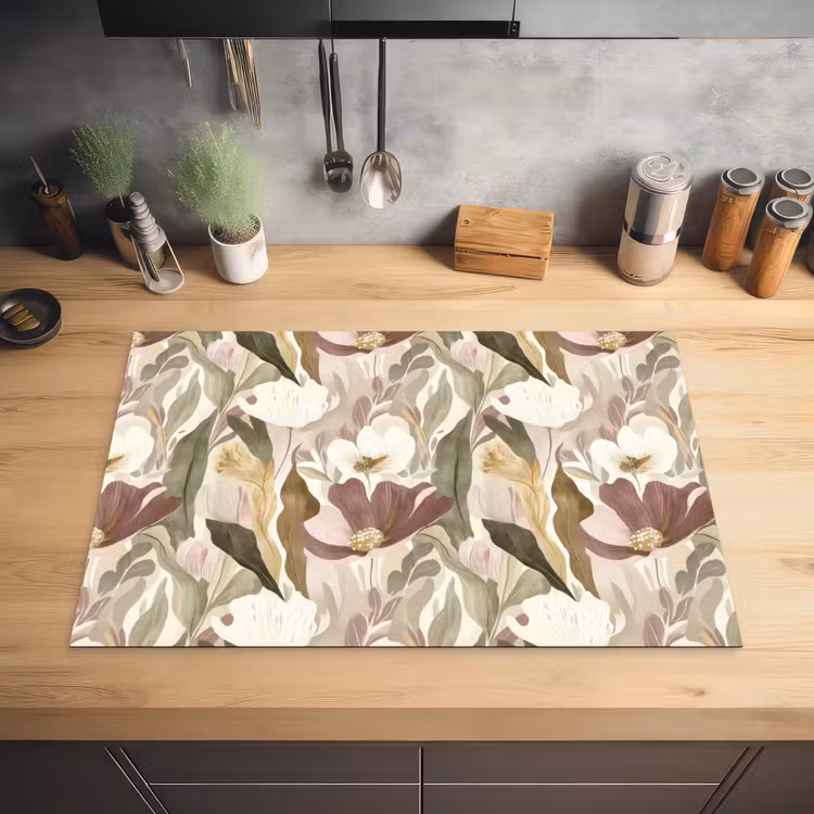 Bloemen - Aquarel - Kleurrijk Inductie beschermer vinyl 3mm klein 276 -sfeer5
