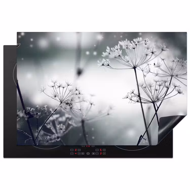 Bloemen - Winter - Sneeuw - Natuur Inductie beschermer vinyl 3mm klein -3d