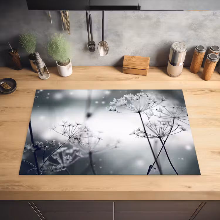 Bloemen - Winter - Sneeuw - Natuur Inductie beschermer vinyl 3mm klein -sfeer5