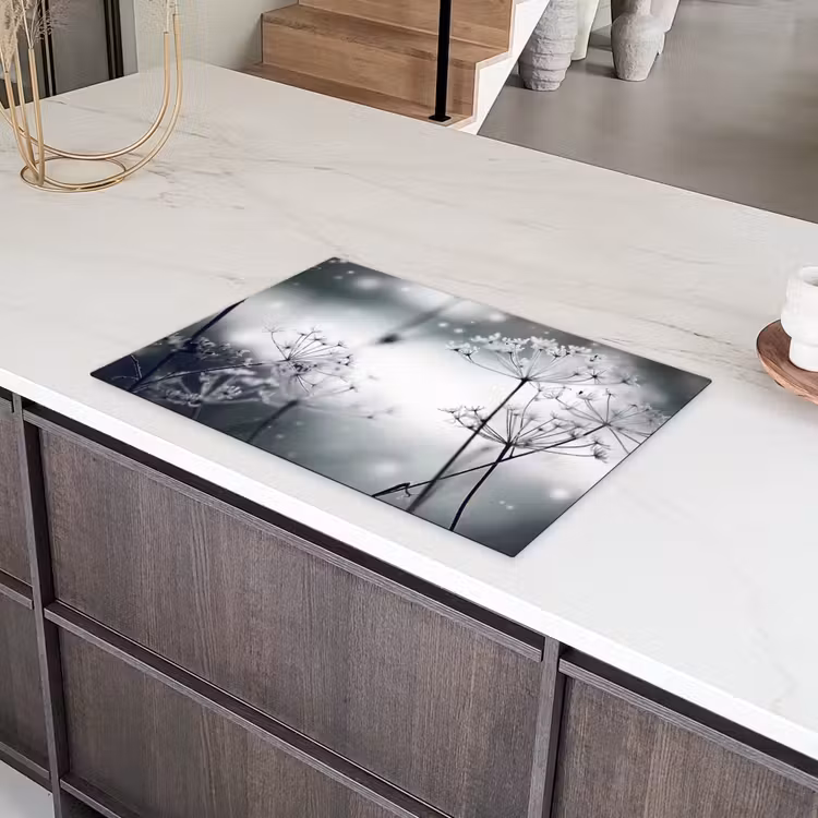 Bloemen - Winter - Sneeuw - Natuur Inductie beschermer vinyl 3mm klein -sfeer8
