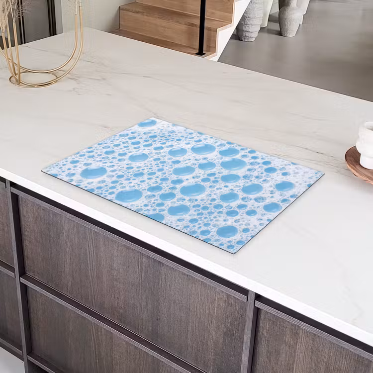 Schuim - Bubbels - Blauw Inductie beschermer vinyl 3mm klein -sfeer8