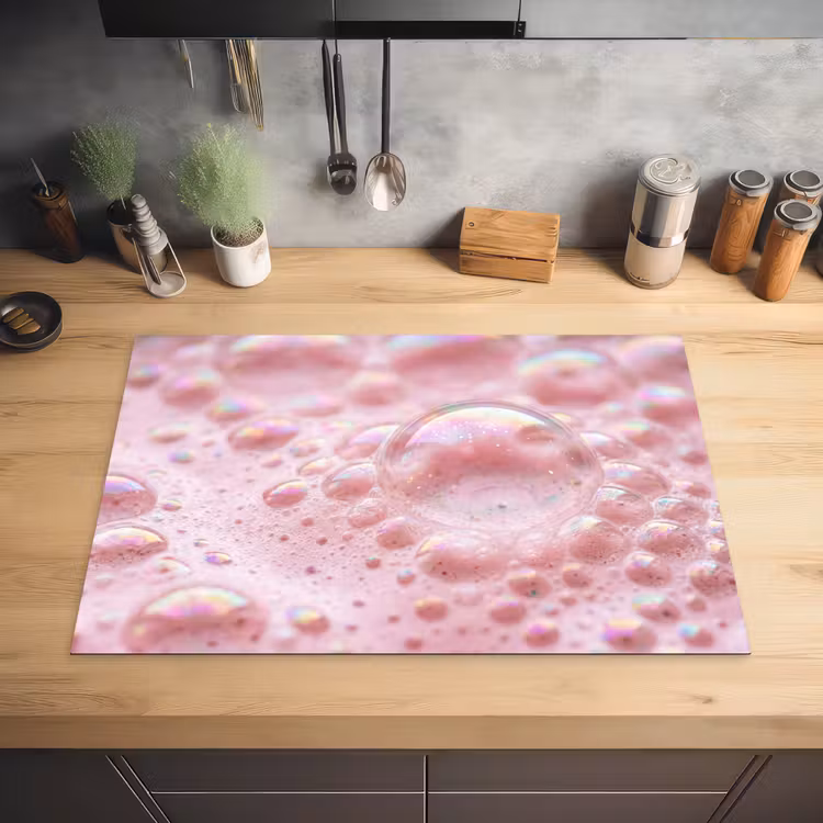 Schuim - Structuur - Roze Inductie beschermer vinyl 3mm klein -sfeer5