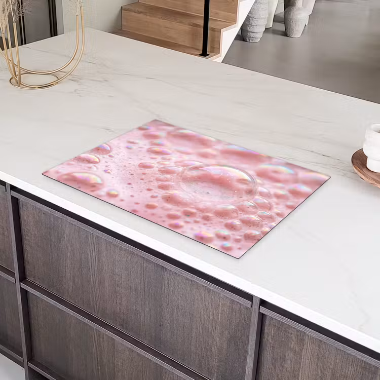 Schuim - Structuur - Roze Inductie beschermer vinyl 3mm klein -sfeer8
