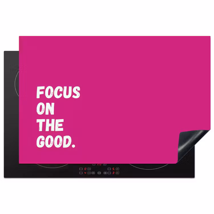 Focus on the good - Roze - Simple Inductie beschermer vinyl 3mm klein -3d