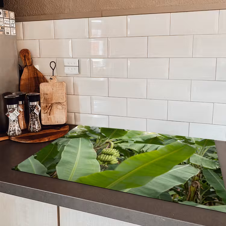Eten - Bananen - Plantage - Groen Inductie beschermer vinyl 3mm klein -sfeer3