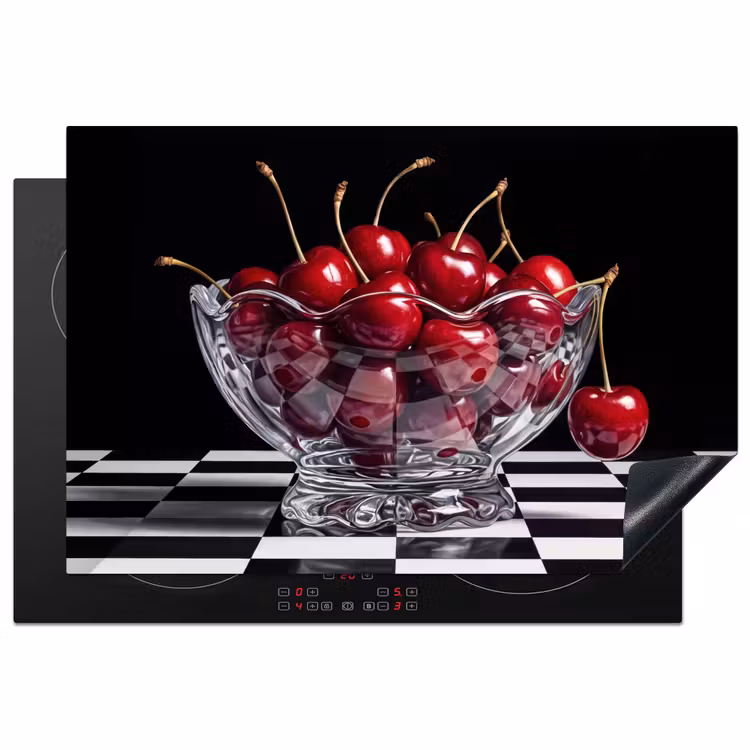 Induction Hob Cover - Food - Cherries - Red - Eten - Kersen - Rood Inductie beschermer vinyl 3mm klein