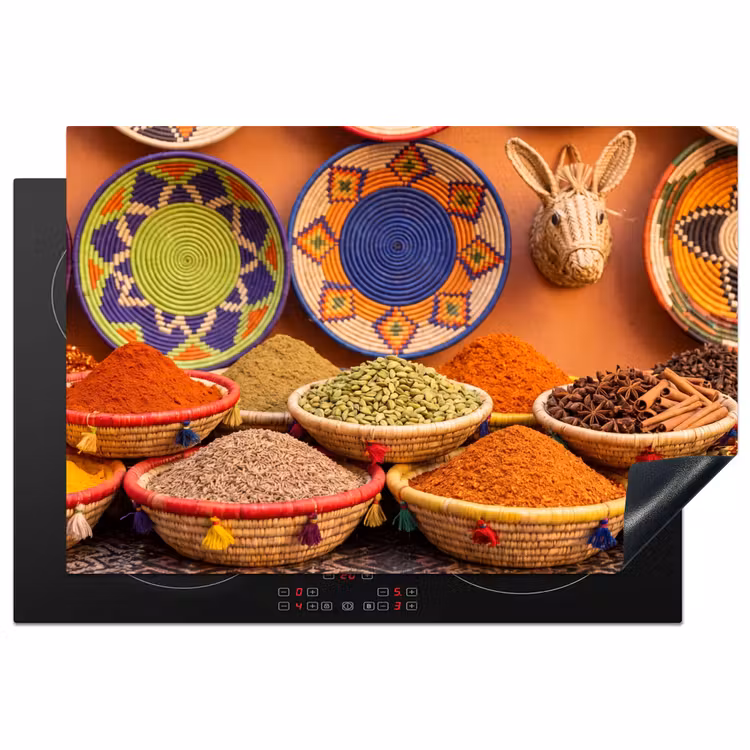 Induction Hob Cover - Food - Colorful - Culture - Eten - Kleurrijk - Cultuur Inductie beschermer vinyl 3mm klein