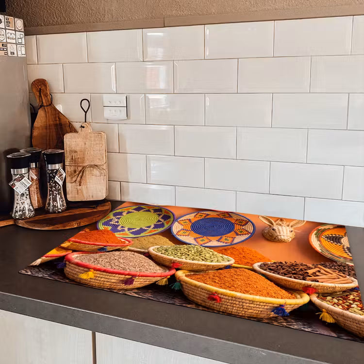 Induction Hob Cover - Food - Colorful - Culture - Eten - Kleurrijk - Cultuur Inductie beschermer vinyl 3mm klein