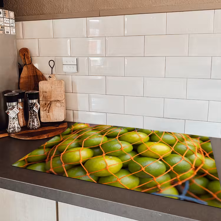 Eten - Net - Groen - Markt Inductie beschermer vinyl 3mm klein -sfeer3