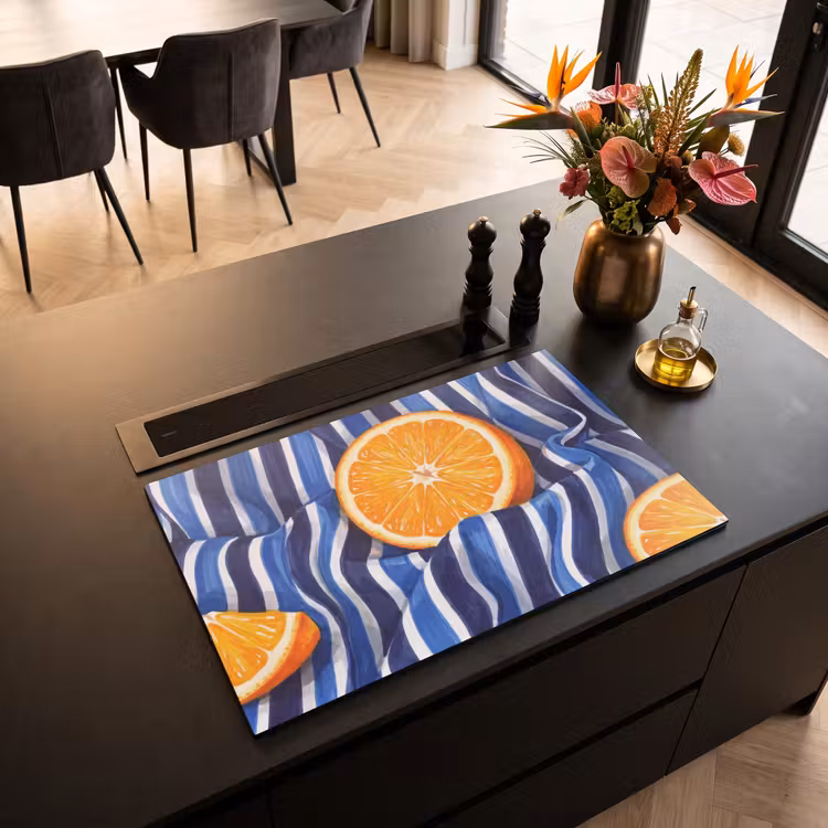 Induction Hob Cover - Food - Fruit - Orange - Eten - Fruit - Oranje Inductie beschermer vinyl 3mm klein